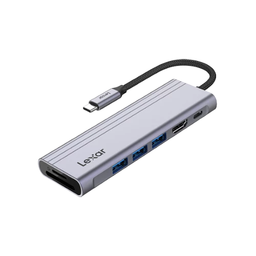 Lexar H31 7in1 USB C Hub HDMI SD/microSD Power Delivery 100W