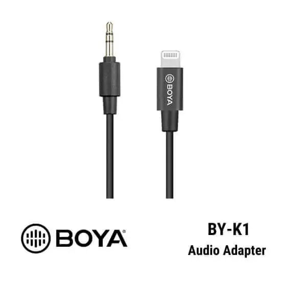 Boya BY-K1 3.5mm TRS (Male) to Lightning (Male) Audio Cable Adapter