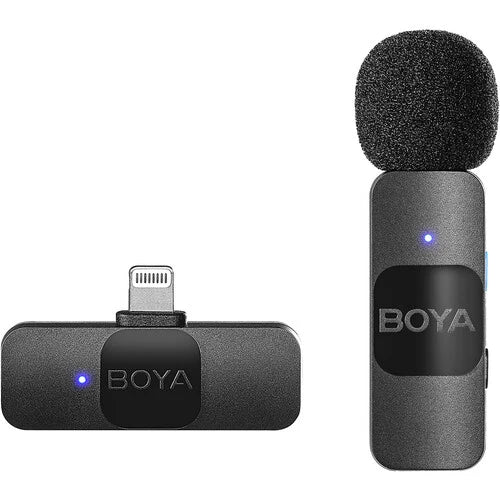 Boya BY-V1 Ultracompact Wireless Microphone System with Lightning Connector for iOS Devices (2.4 GHz)