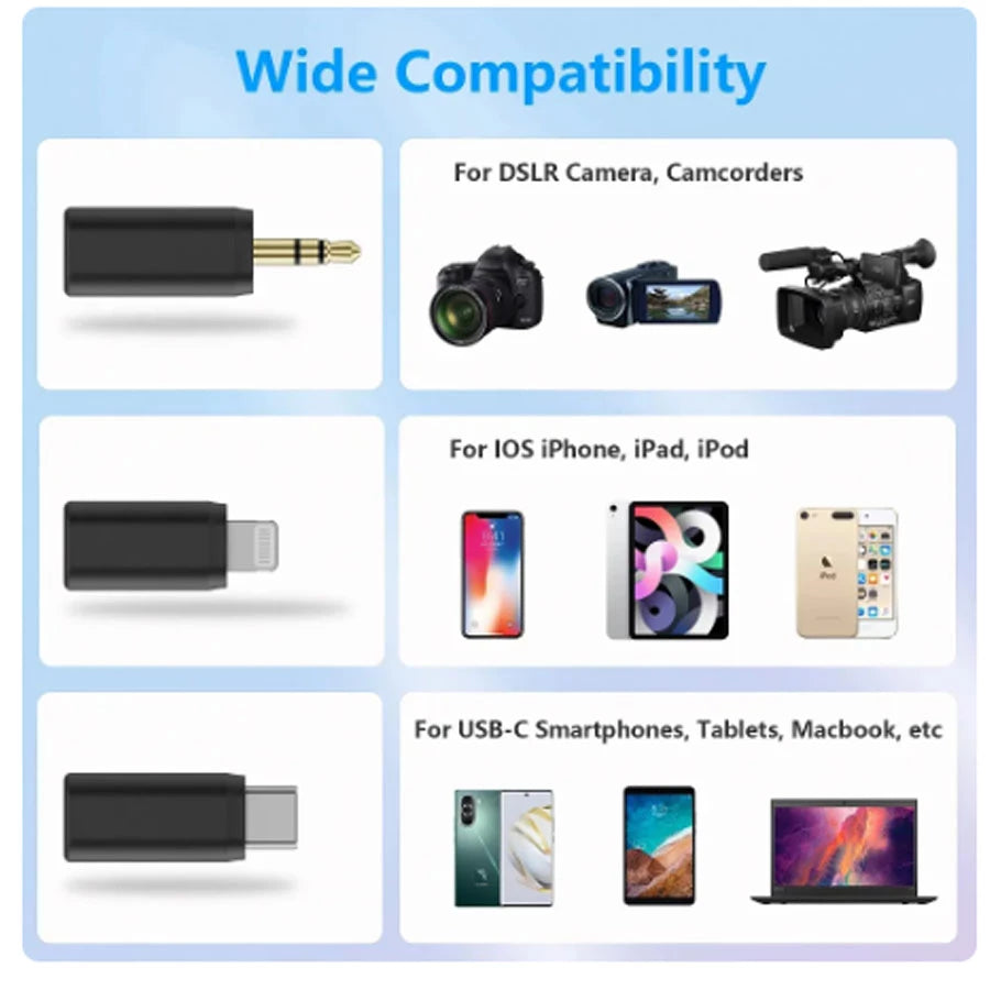 Boya BOYALINK All-in-one Design Wireless Microphone (iOS/Type C/3.5mm) Black