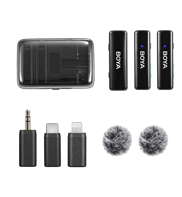 Boya BOYALINK All-in-one Design Wireless Microphone (iOS/Type C/3.5mm) Black
