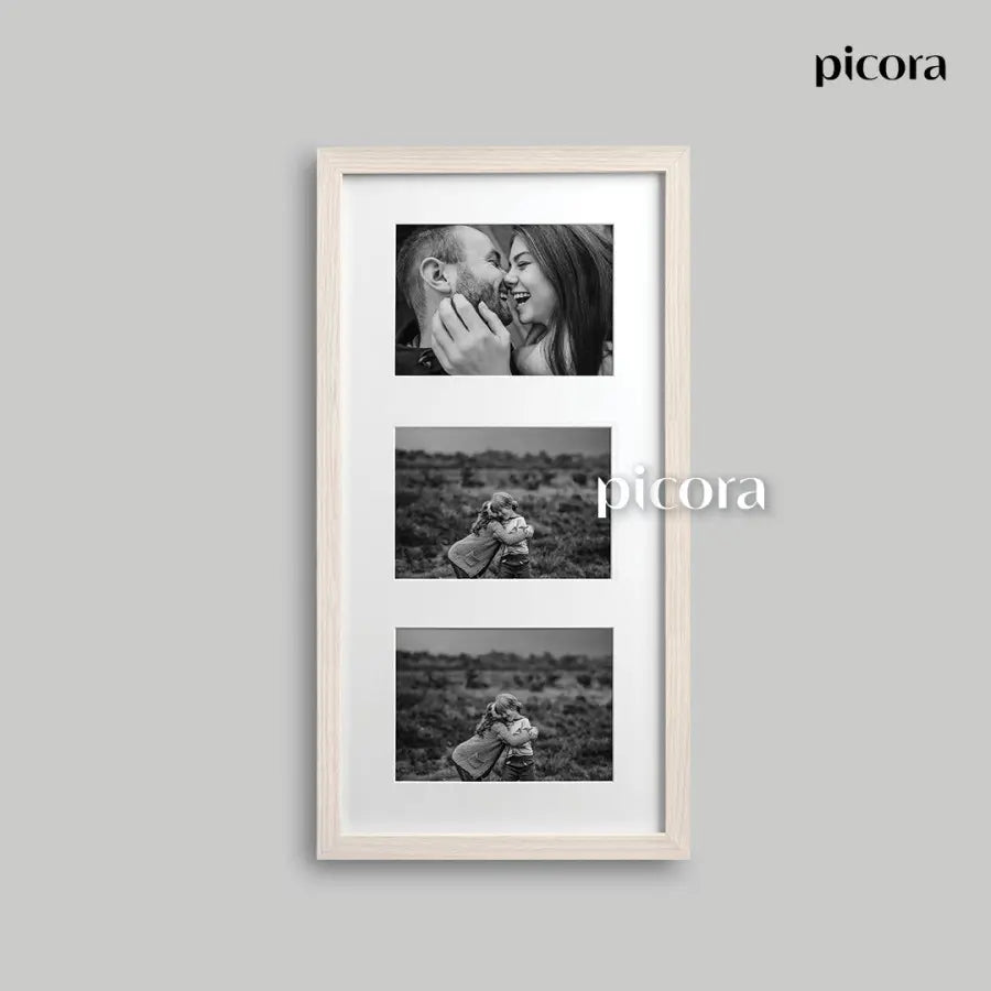 Picora Arte Multi Opening Frame 25x50cm matted to 3-Opening Rustic Gray