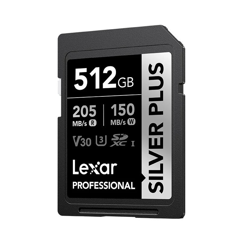 Lexar 512GB Professional SDXC SILVER PLUS UHS-I Memory Card 205MB/s