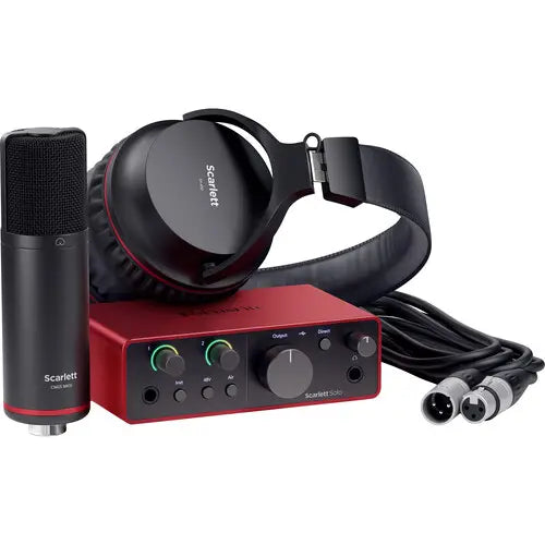 Focusrite Scarlett Solo Studio USB-C Audio Interface with Microphone and Headphones (4th Generation)