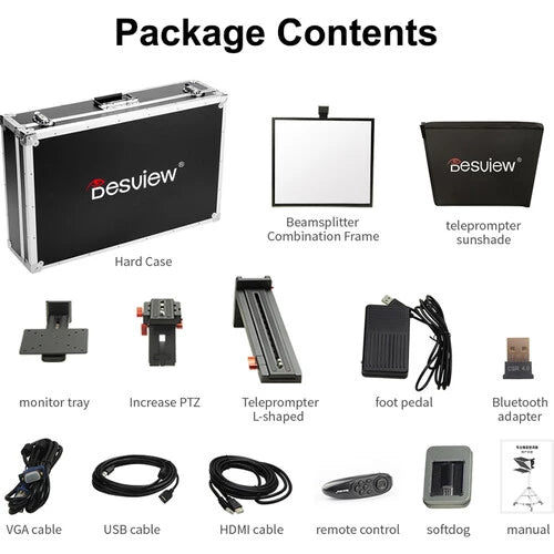 Desview T15 Broadcast Teleprompter for Camera Interview