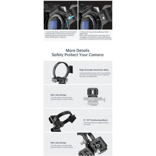 FALCAM F22&F38&F50 Horizontal-To-Vertical Quick Release Circular Half Cage(75MM For Universal) C00B3603