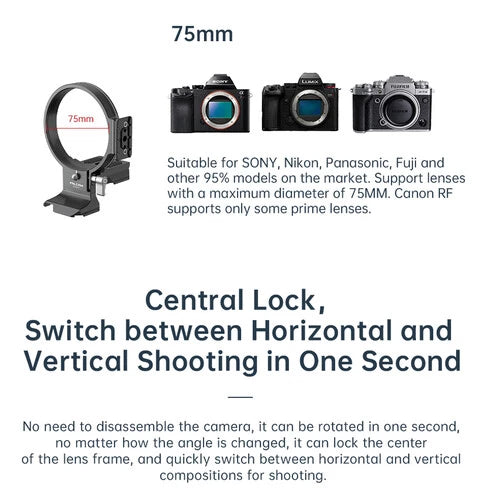 FALCAM F22&F38&F50 Horizontal-To-Vertical Quick Release Circular Half Cage(75MM For Universal) C00B3603