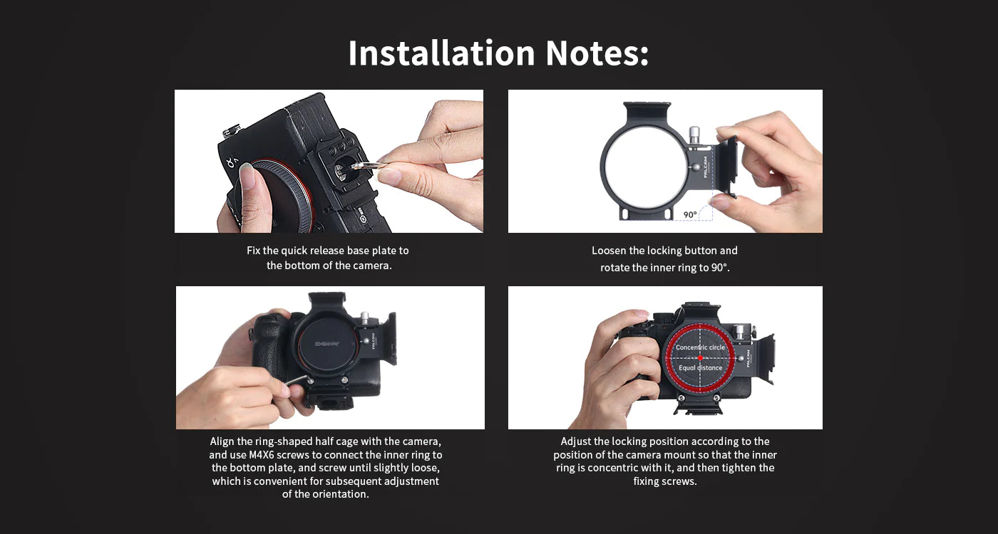 Falcam F22 & F38 & F50 Horizontal-To-Vertical Quick Release Circular Half Cage for Sony E-mount Cameras 3304
