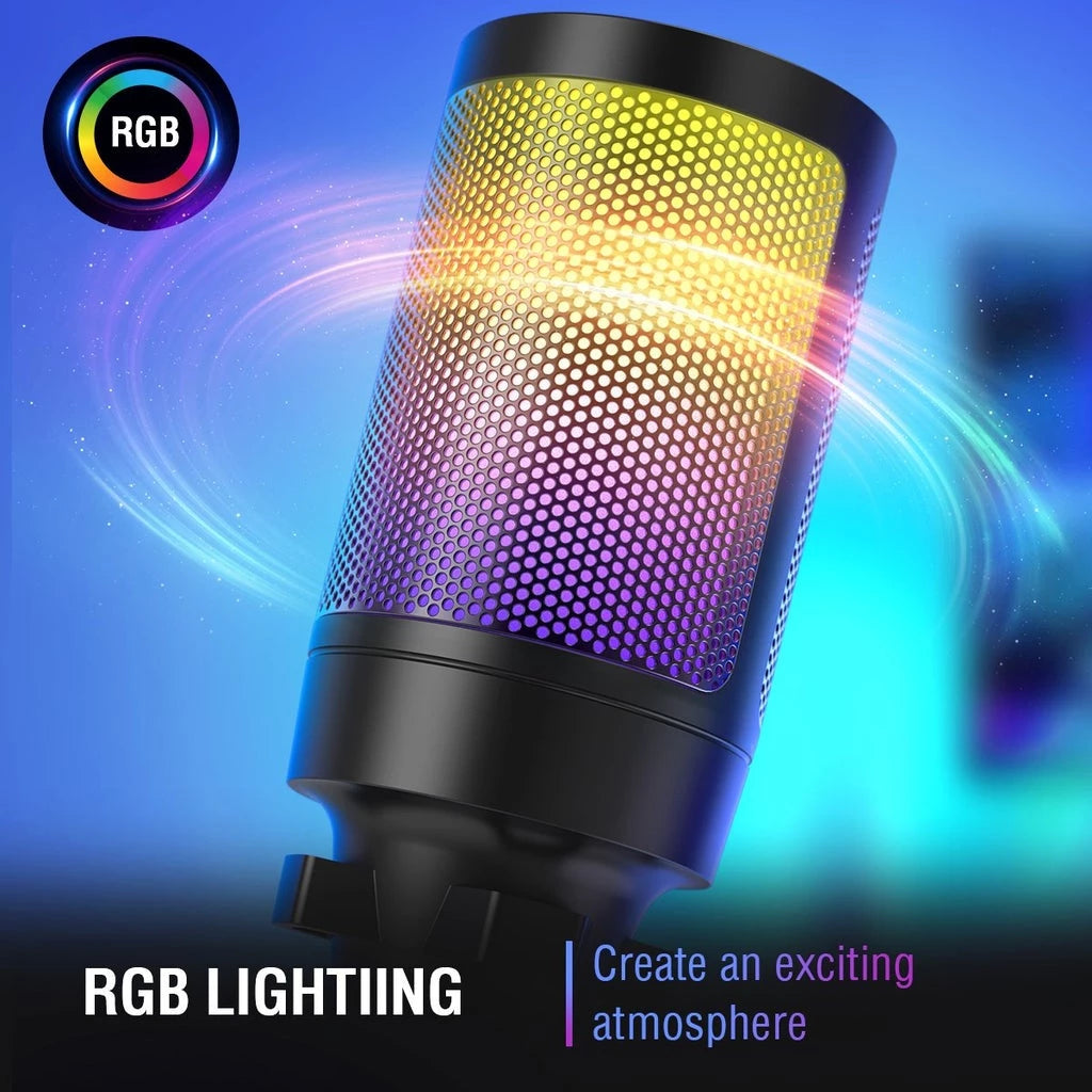 Fifine A6 Ampligame USB Condenser Gaming Microphone with RGB Light