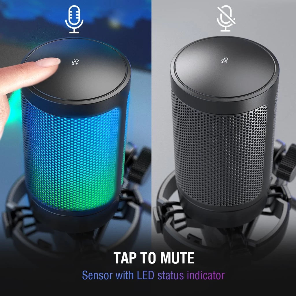 Fifine A6 Ampligame USB Condenser Gaming Microphone with RGB Light