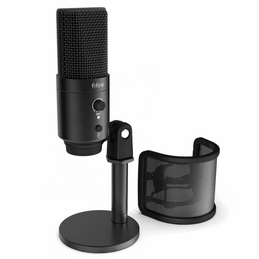 Fifine K683B USB Microphone with Type A & Type C Connectors