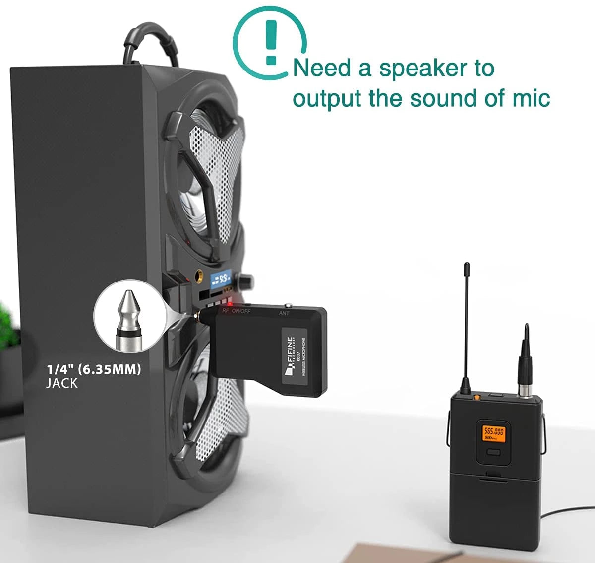 Fifine K037 Microphone Mic Clip on Wireless