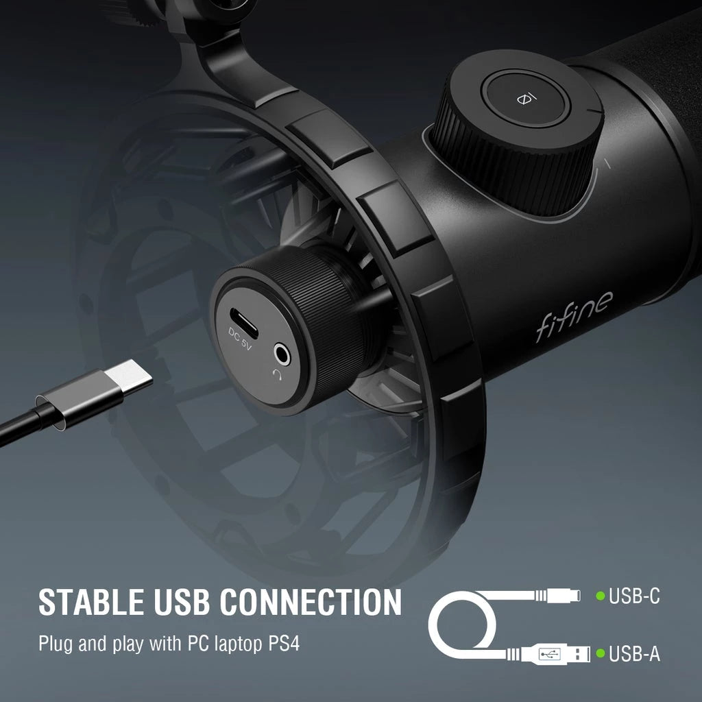 Fifine K658 USB Dynamic Cardioid Microphone with A Live Monitoring