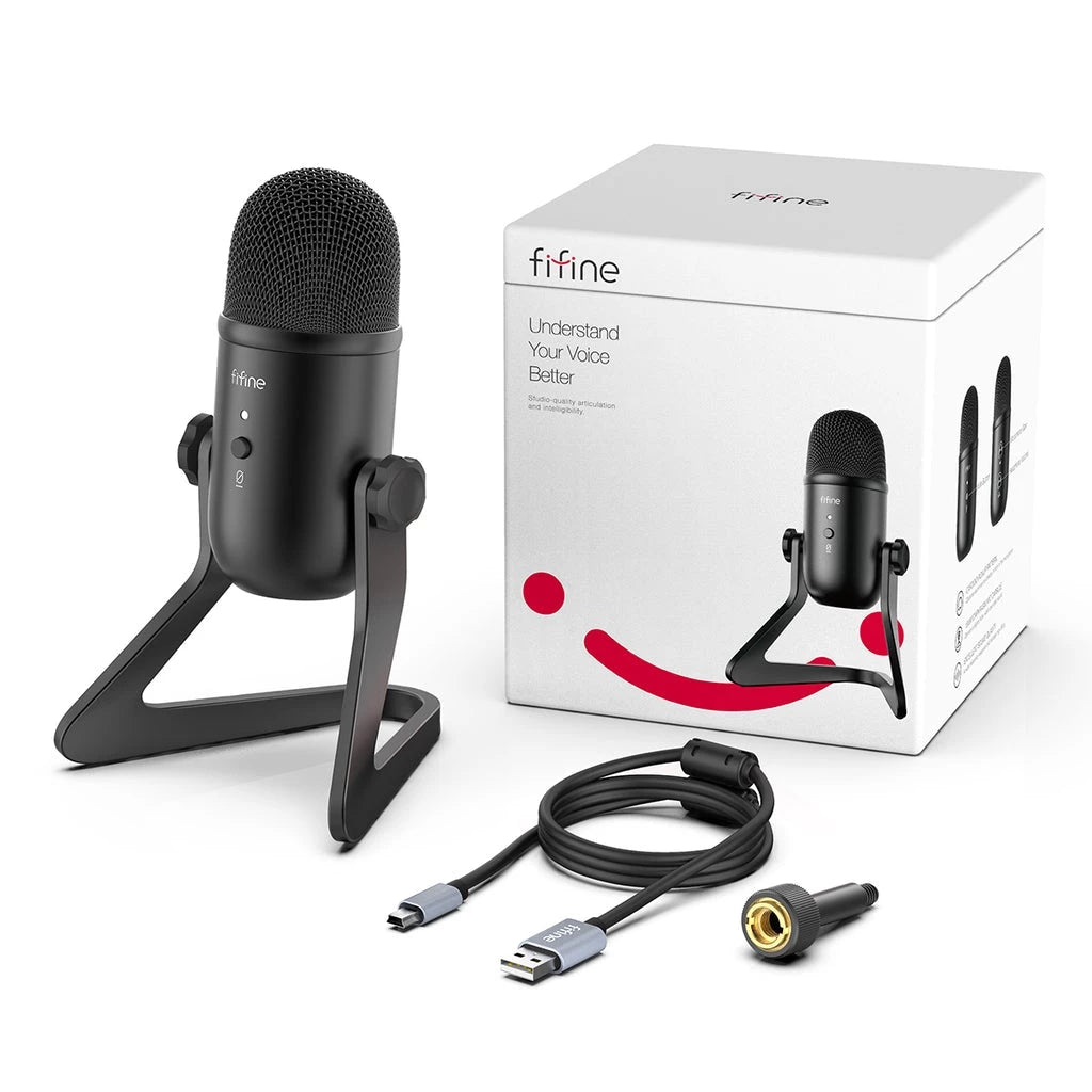 Fifine K678 USB Condenser Mic with Volume and Headphone Control