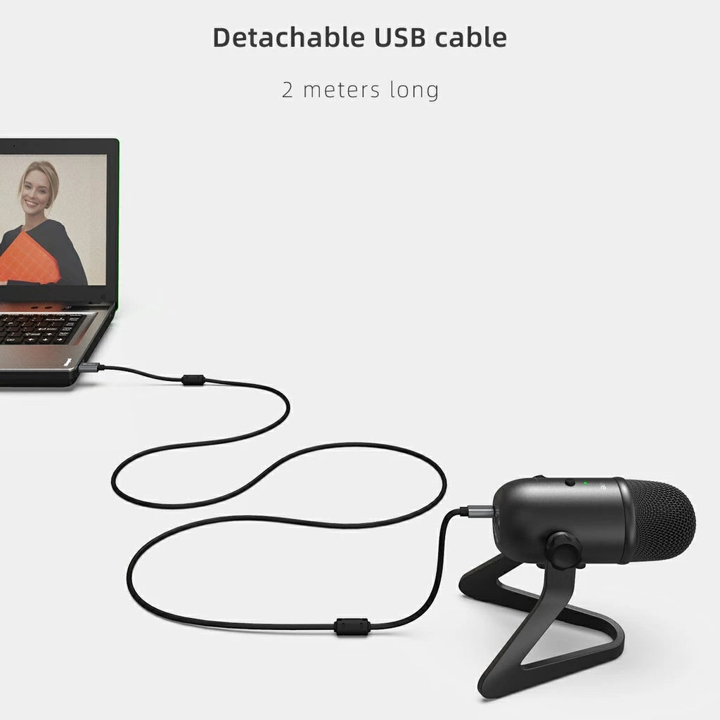 Fifine K678 USB Condenser Mic with Volume and Headphone Control