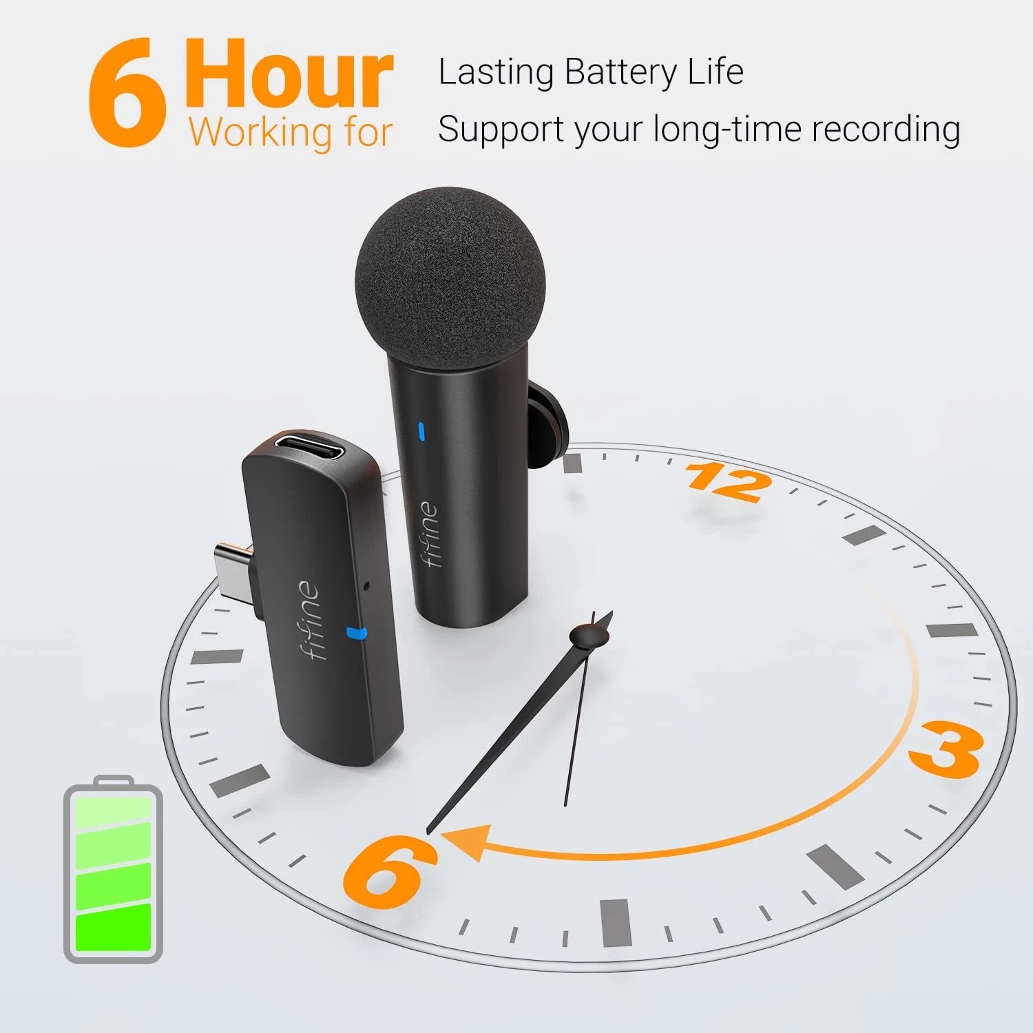 FIFINE M6 WIRELESS LAPEL MICROPHONE USB Type C Android