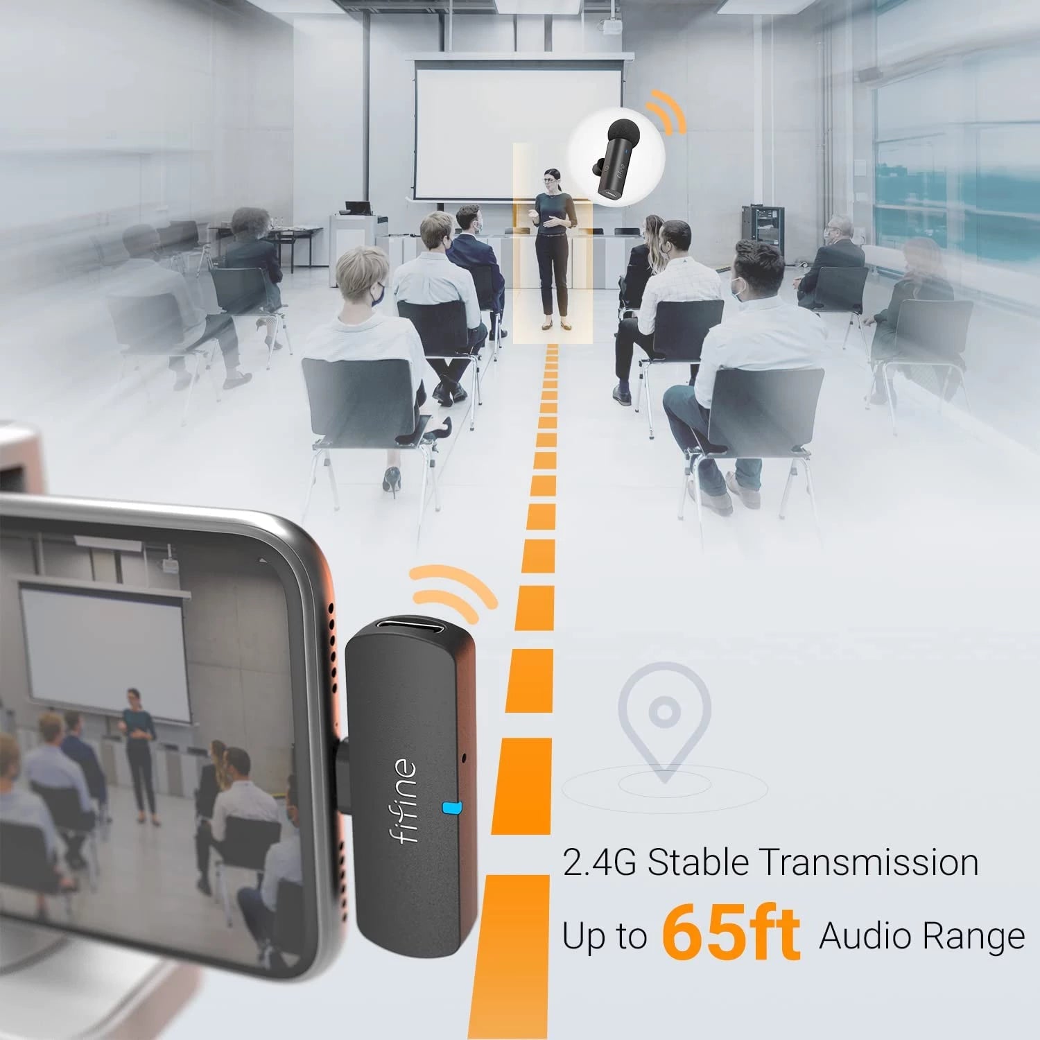 FIFINE M6 WIRELESS LAPEL MICROPHONE USB Type C Android