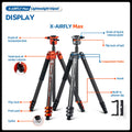 Fotopro X-Airfly MAX Ultra Light Carbon Fiber Tripod Orange