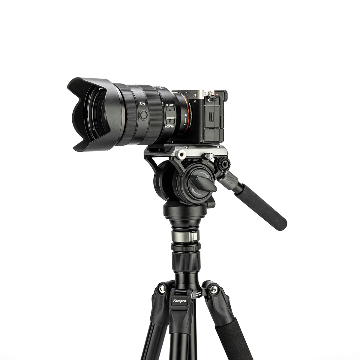 Fotopro S5i Pro Heavy Duty Fluid Head Video Tripod Black Gray