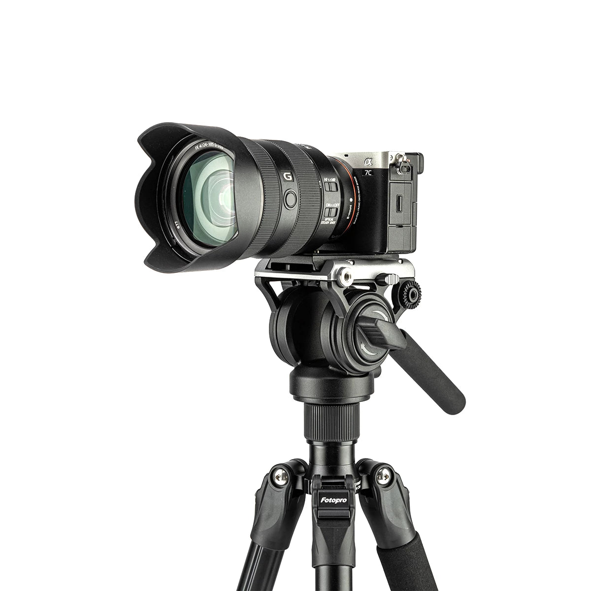 Fotopro S5i Heavy Duty Fluid Head Video Tripod Black Gray