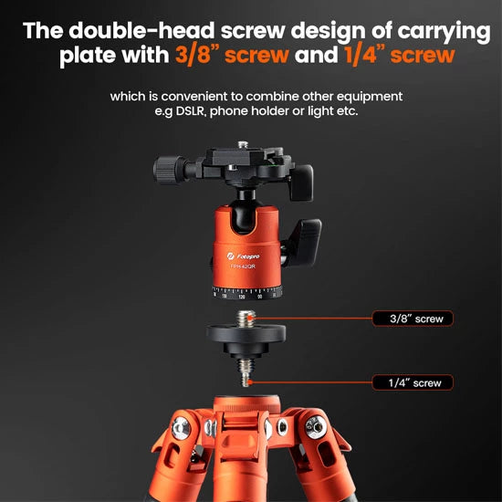 Fotopro X-AirCross 2 Carbon Fiber Tripod Flame Orange
