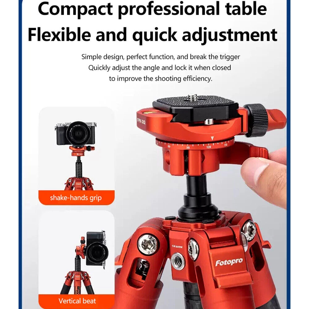 Fotopro X-Aircross 3 Video Orange Carbon Fiber Video Travel Tripod