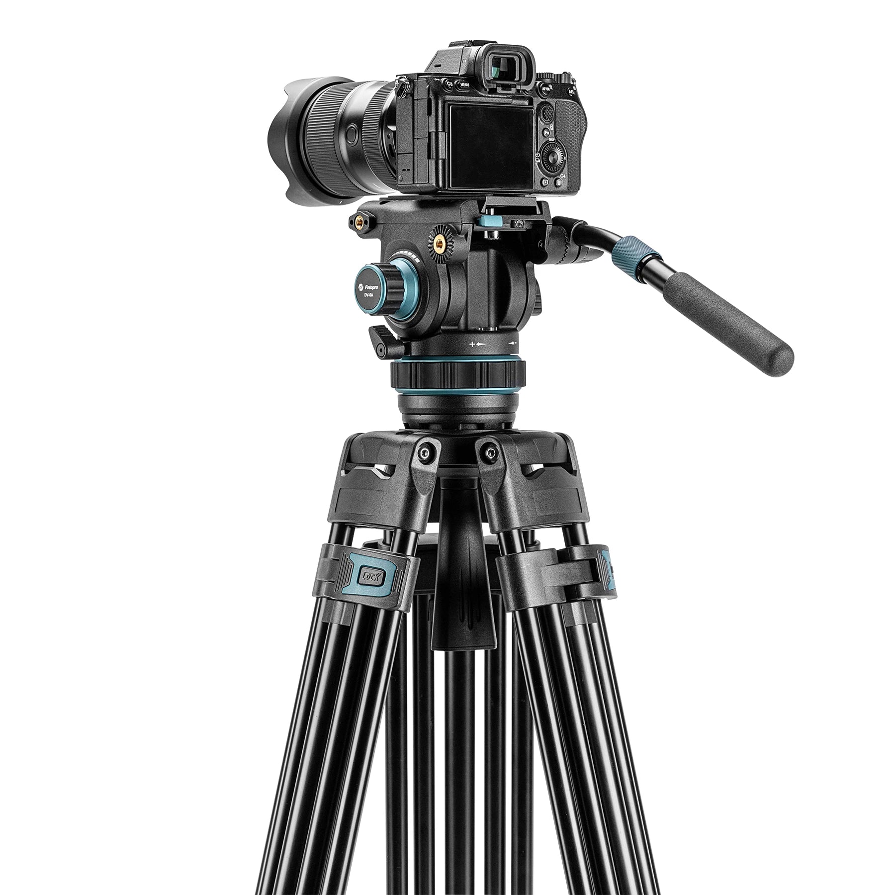 Fotopro DV-5A Heavy Duty Fluid Head Video Aluminum Tripod (Black)
