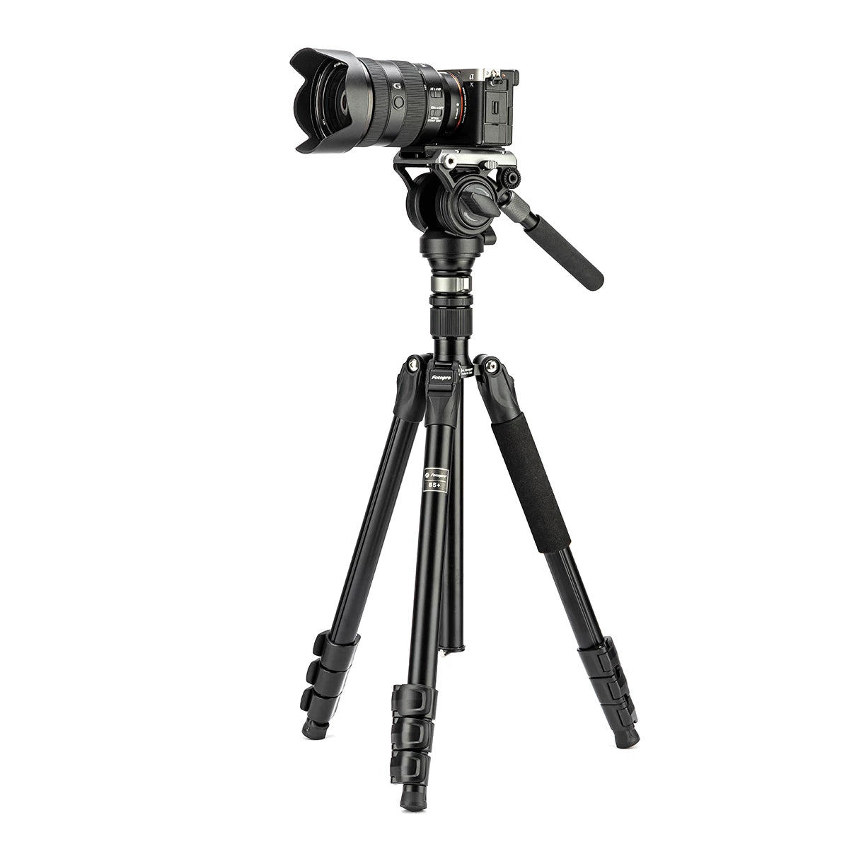 Fotopro S5i Pro Heavy Duty Fluid Head Video Tripod Black Gray