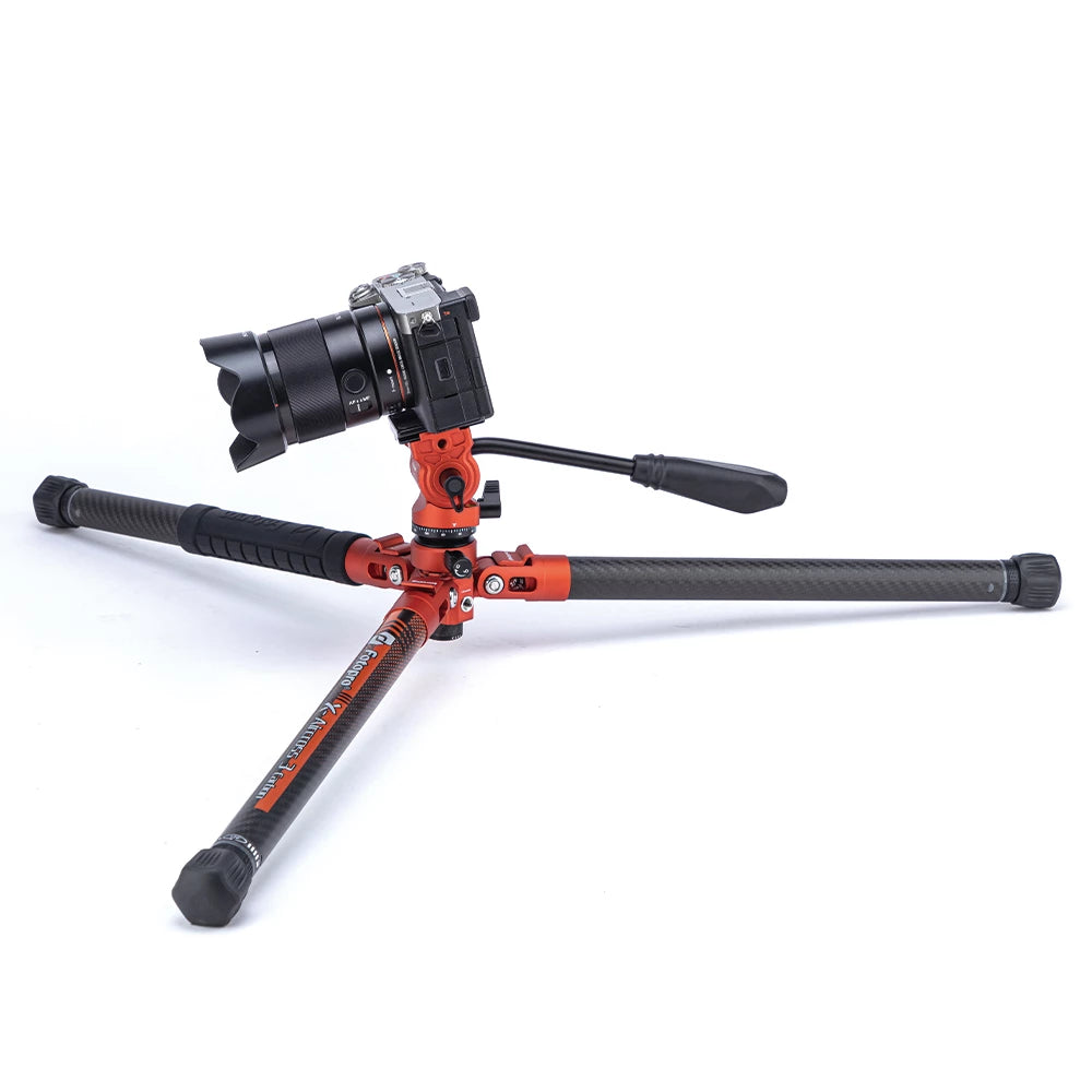Fotopro X-Aircross 3 Lite Video Orange Carbon Fiber Video Travel Tripod