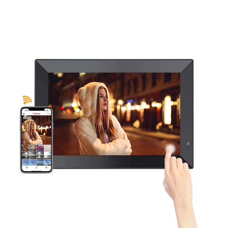 Frameo 10" Smart Digital Photo Frame with Frameo App New Model (Black)