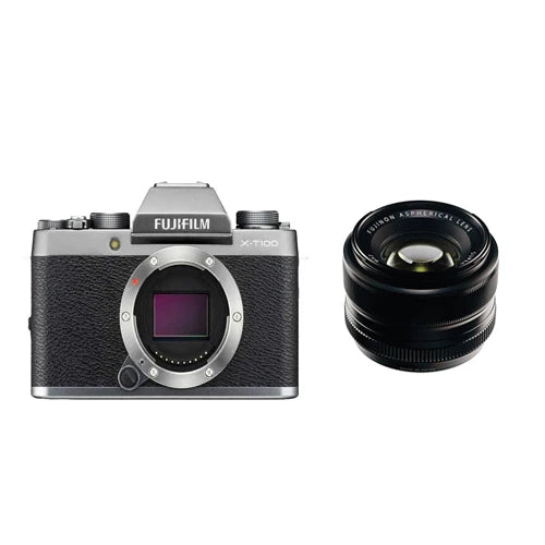 Fujifilm X-T100 Mirrorless Digital Camera with 35mm f1.4 Lens (Dark Silver)