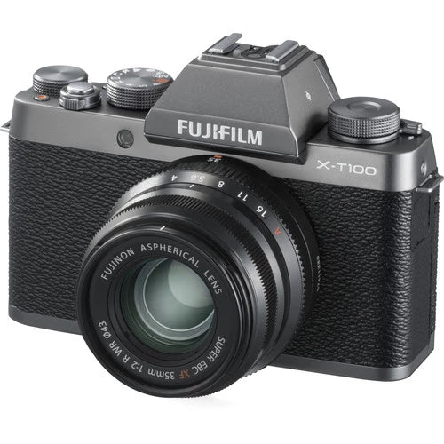Fujifilm X-T100 Mirrorless Digital Camera with 35mm f1.4 Lens (Dark Silver)
