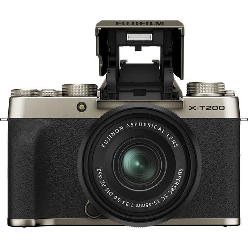 Fujifilm X-T200 Mirrorless Digital Camera with XC 15-45mm Lens (Champagne Gold)