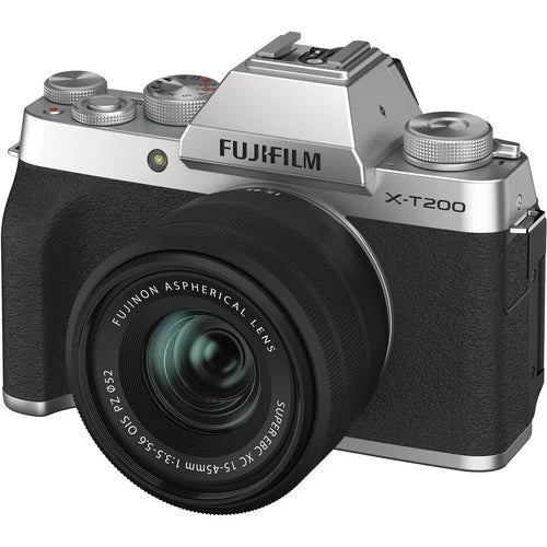 Fujifilm X-T200 Mirrorless Digital Camera with XC 15-45mm Lens (Silver)