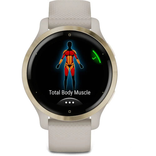 Garmin Venu 2S - Light Gold Stainless Steel Bezel with Light Sand Case and Silicone Band (AGA-010-02429-71)