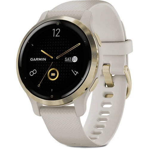 Garmin Venu 2S - Light Gold Stainless Steel Bezel with Light Sand Case and Silicone Band (AGA-010-02429-71)