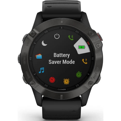 Garmin Fenix 6 Multisport GPS Smartwatch 47mm Sapphire Carbon Gray DLC with Black Band