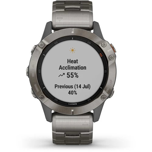 Garmin Fenix 6 Multisport GPS Smartwatch 47mm Sapphire Titanium with Vented Titanium Bracelet