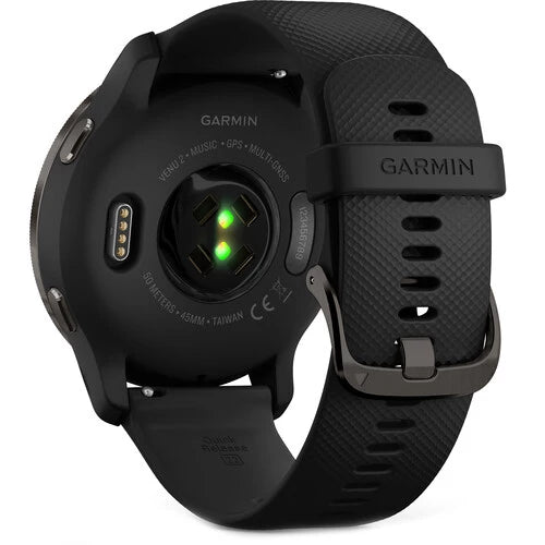 Garmin Venu 2 - Slate Stainless Steel Bezel with Black Case and Silicone Band (AGA-010-02430-71)