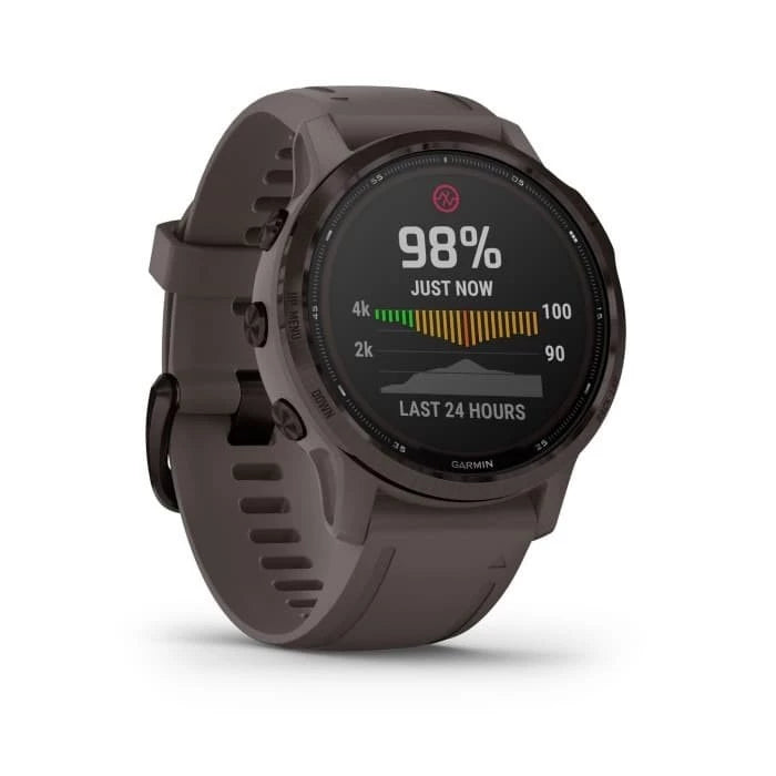 Garmin Fenix 6S Multisport GPS Smartwatch 42mm Pro Solar Purple with Shale Band