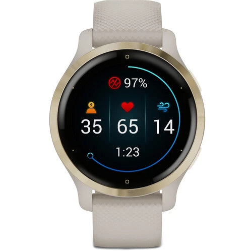 Garmin Venu 2S - Light Gold Stainless Steel Bezel with Light Sand Case and Silicone Band (AGA-010-02429-71)