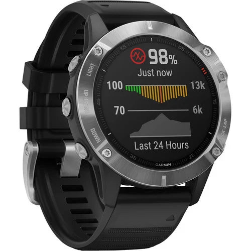 Garmin Fenix 6 Multisport GPS Smartwatch 47mm Silver with Black Band