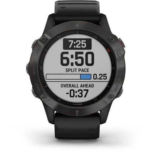 Garmin Fenix 6 Multisport GPS Smartwatch 47mm Sapphire Carbon Gray DLC with Black Band