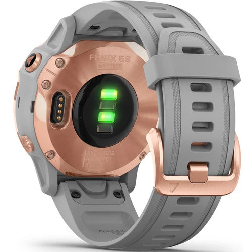 Garmin Fenix 6S Multisport GPS Smartwatch 42mm Sapphire Rose Gold-tone with Powder Gray Band