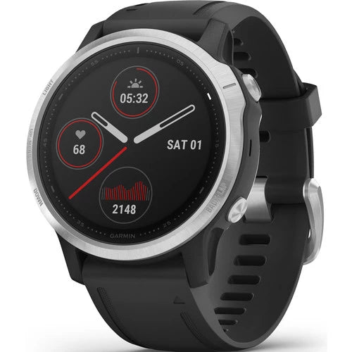 Garmin Fenix 6S Multisport GPS Smartwatch 42mm Silver with Black Band
