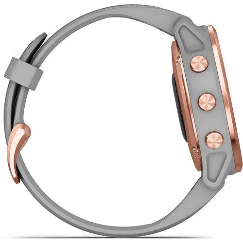 Garmin Fenix 6S Multisport GPS Smartwatch 42mm Sapphire Rose Gold-tone with Powder Gray Band