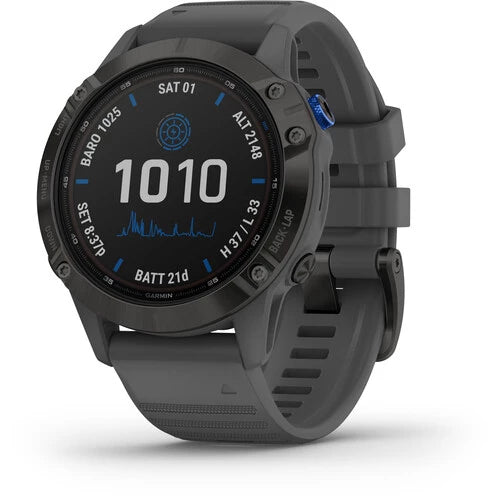 Garmin Fenix 6 Multisport GPS Smartwatch 47mm Pro Solar Black with Slate Gray Band
