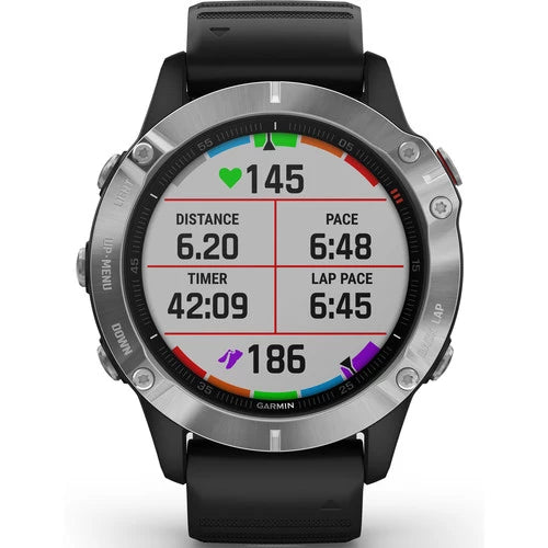 Garmin Fenix 6 Multisport GPS Smartwatch 47mm Silver with Black Band