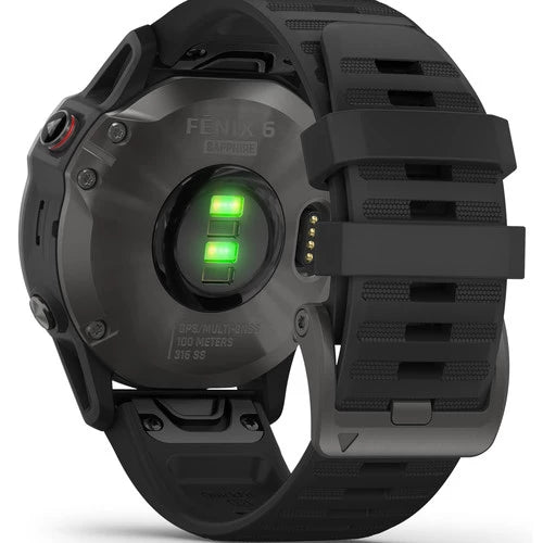 Garmin Fenix 6 Multisport GPS Smartwatch 47mm Sapphire Carbon Gray DLC with Black Band