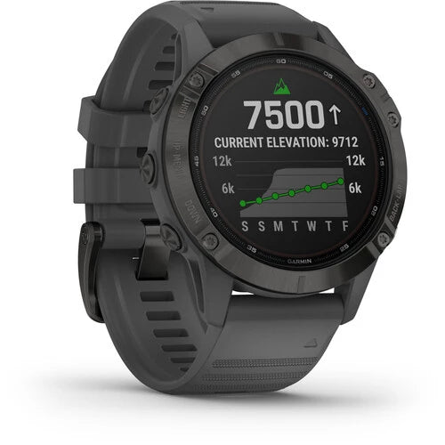Garmin Fenix 6 Multisport GPS Smartwatch 47mm Pro Solar Black with Slate Gray Band